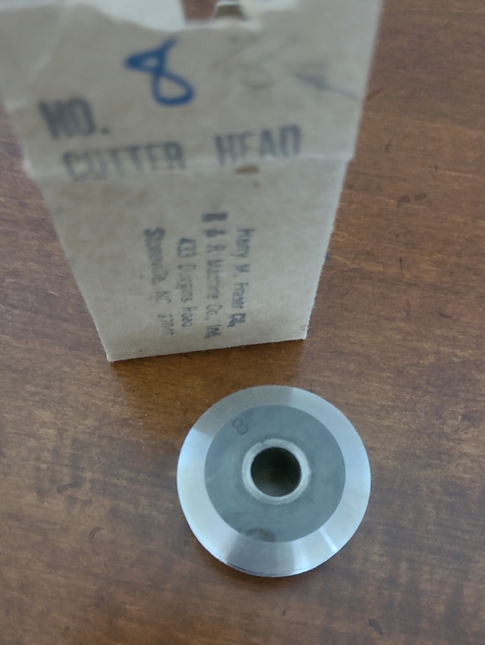 No. 8 Cutter Head - Silver Metal Tool Wheel Harry M. Frasier Co.